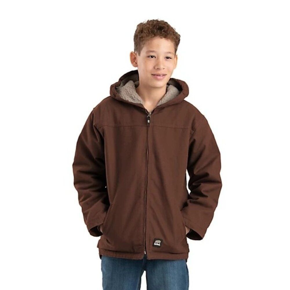 Berne Kids' XS Softstone Duck Sherpa-Lined Hooded Coat,‎ BHJ42BB